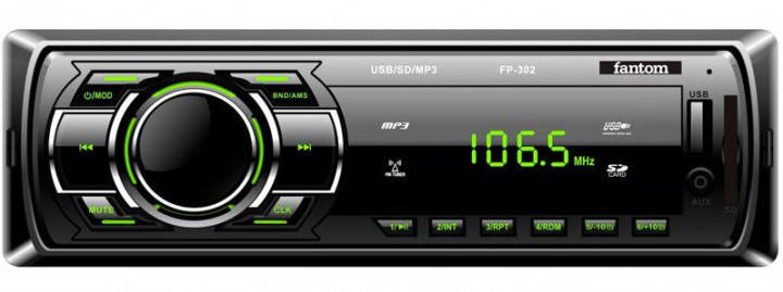 

Автомагнитола FANTOM FP-302 Black/Green (1год гарантия)