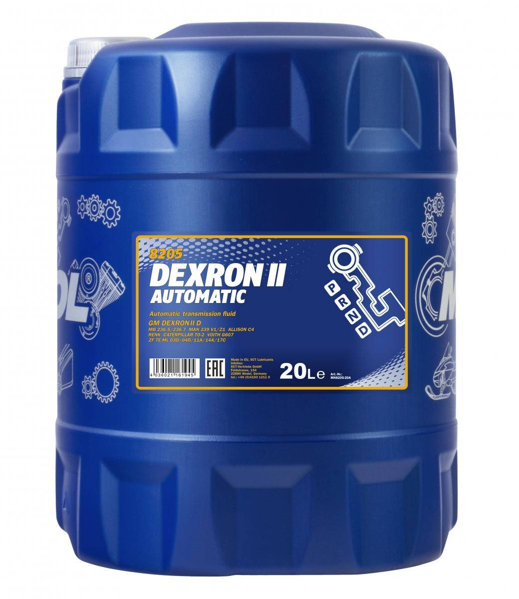 

Синтетическое трансмиссионное масло (ATF) MANNOL Dexron II Automatic 8205 20л