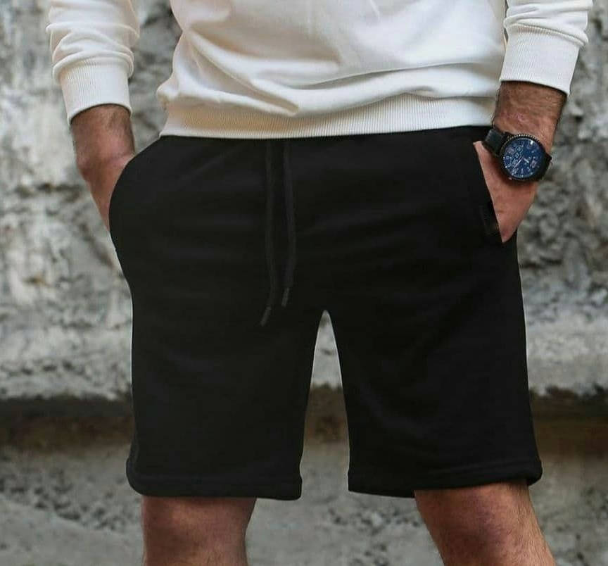 

Шорты мужские трикотажные летние с карманами черные Турция. Живое фото, Черный