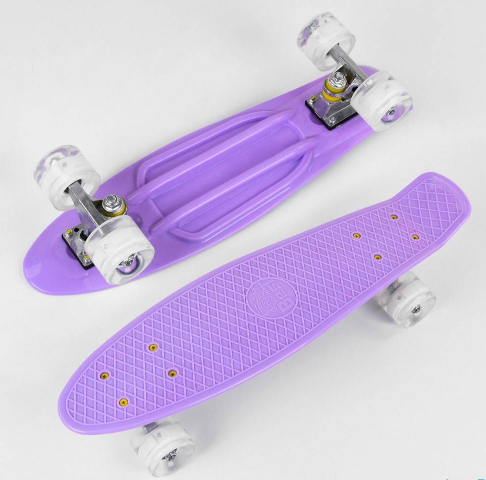 

Пенни борд для детей 55 см Светящиеся колёса PU 6см Скейтборд Penny board, Сиреневый