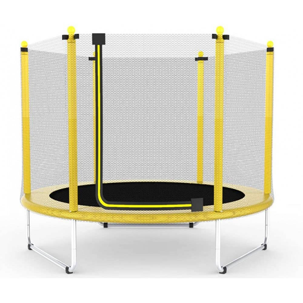 

Маленький батут для дома Atleto 152см для маленьких детей малышей квартиры с защитной сеткой Желтый