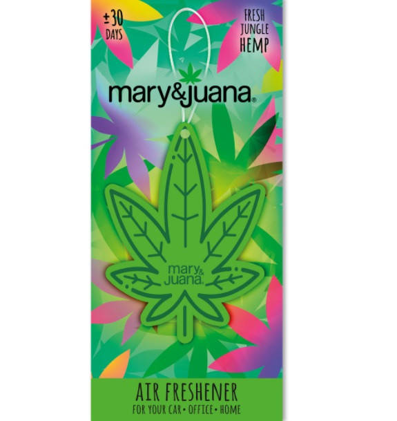 

Ароматизатор подвеска трава Mary&Juana Fresh Jungle Hemp Green MJ001 зелений листочок
