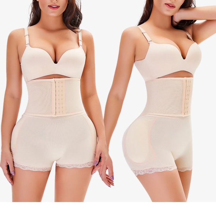 

Трусы пушап - корсет 2в1 ( S-3XL,5XL ) бежевые