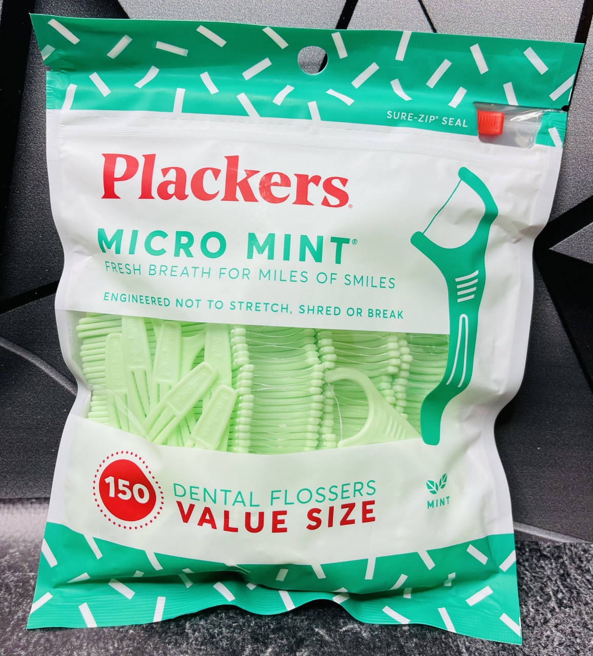 

Мятные зубочистки с зубной нитки Plackers Micro Mint Dental Flossers, 150шт