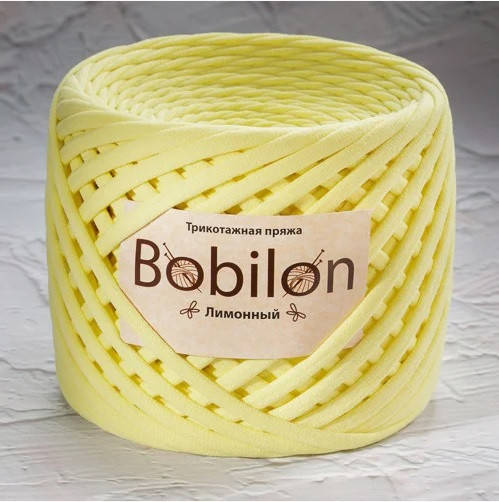 

Трикотажная пряжа Bobilon Mini (Бобилон) 5-7мм. Лимонный