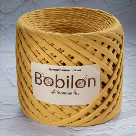 

Трикотажная пряжа Bobilon Mini (Бобилон) 5-7мм. Горчица