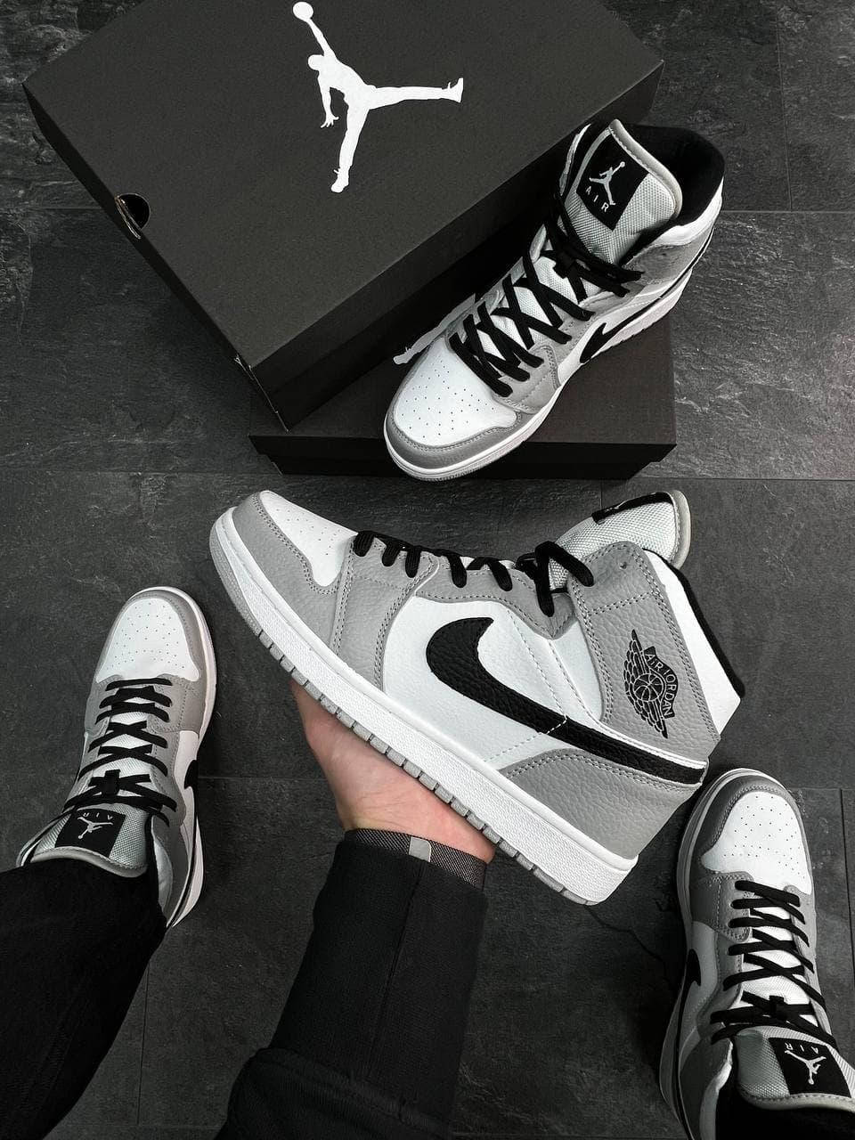 

Кроссовки мужские, Nike Air Jordan белые с серым 46-30 см, Серый