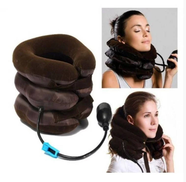 

Подушка массажер для шеи Cervical Neck Traction ортопедический воротник, Коричневый