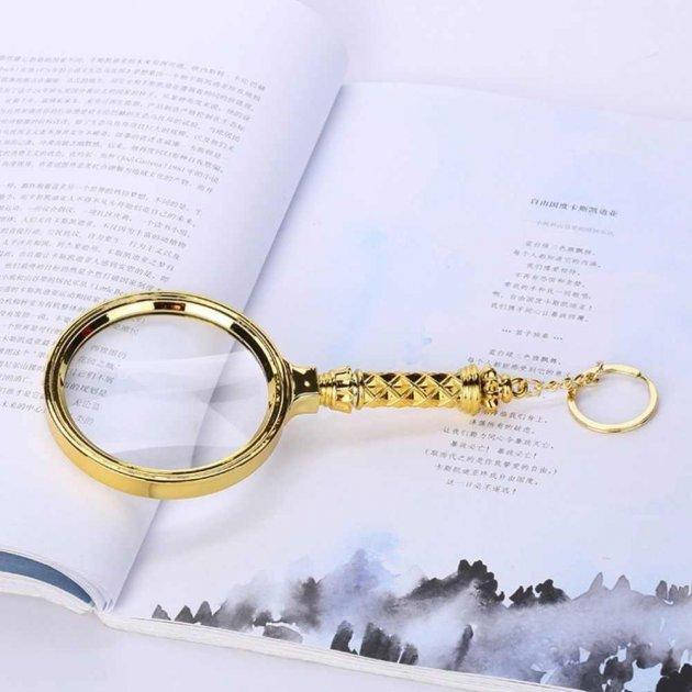 

Лупа диаметр 90 мм с позолотой увеличение 8х Magnifier, Золотистый