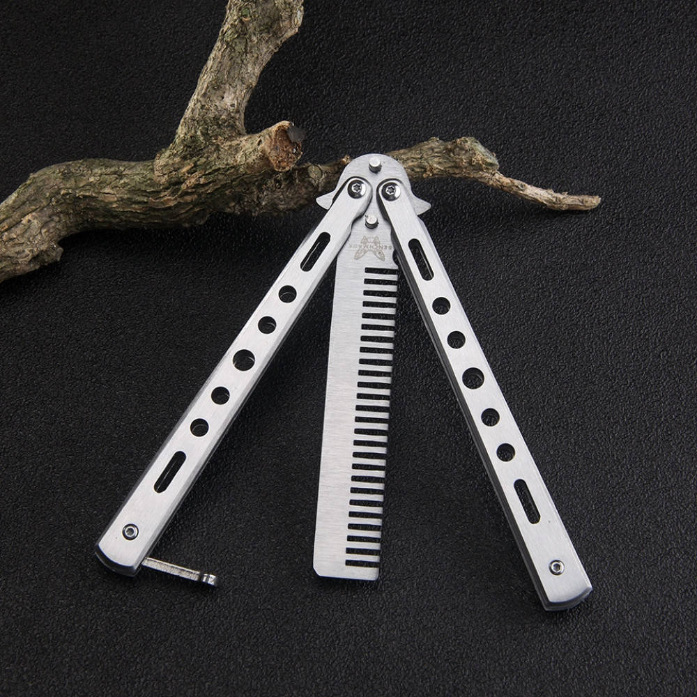

Мужская складная расческа-бабочка Benchmade в виде ножа (гребешок-балисонг), Черный