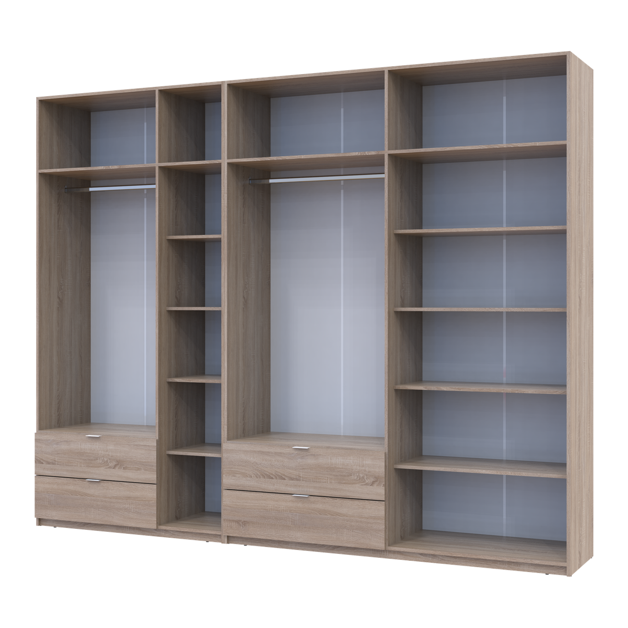 Розпашна Шафа для одягу Doros Лукас Дуб сонома 3+4 ДСП 300х50х240 (42005131) 3