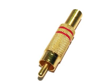 

Штекер RCA gold, с пружиной, диам.-6,5мм, металл, Красный