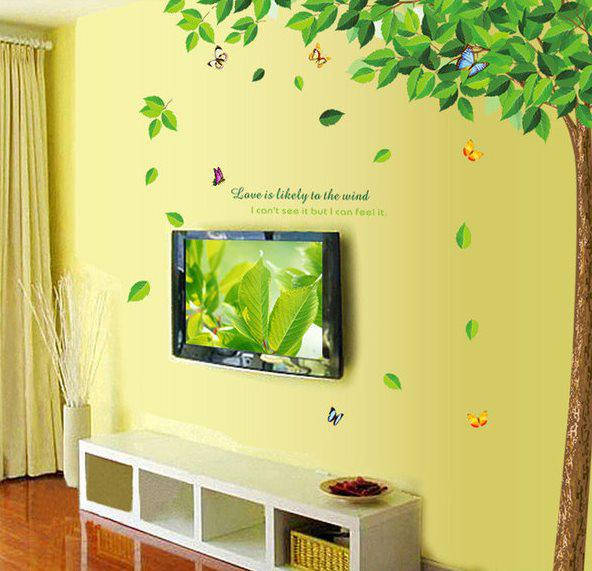 

Интерьерная виниловая наклейка на стену Choyo AY886 Листья, Зелёный