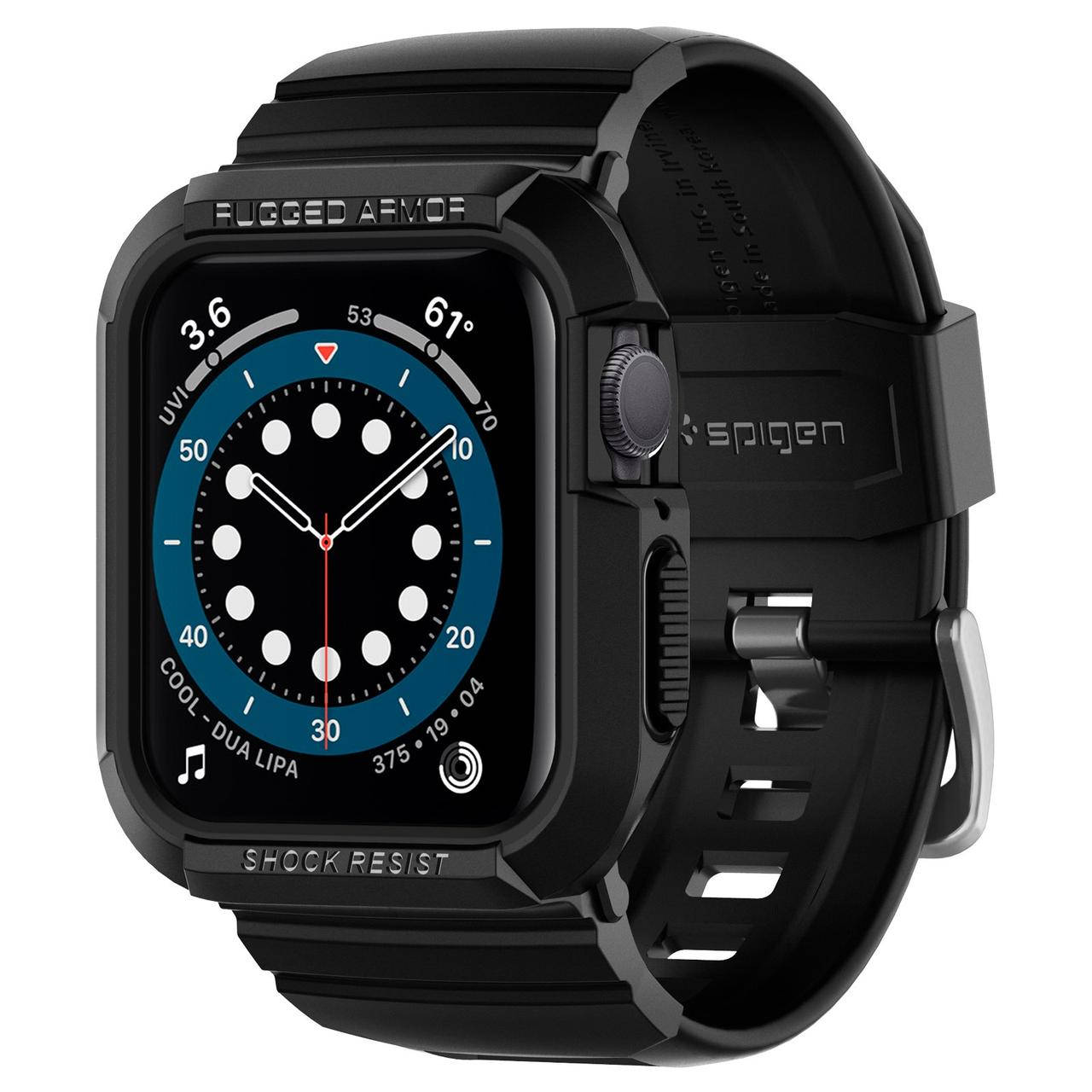 

Чехол с ремешком Spigen Rugged Armor Pro для Apple Watch 45 mm Series 7 - Черный