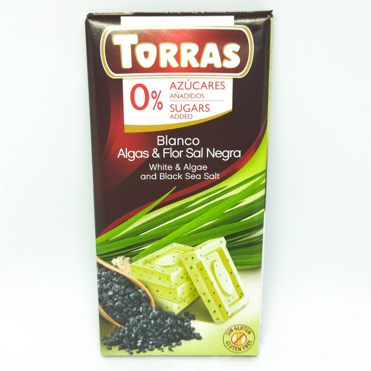 

Белый шоколад Torras с солью и водорослями, без сахара и глютена