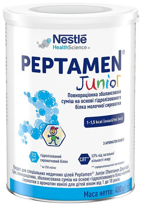 

Nestle Peptamen JUNIOR Энтеральное питание 400 г (от 1 года)
