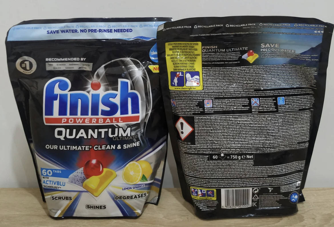 

Таблетки для посудомоечной машини Finish Quantum ultimate 60 шт. в упаковці з лимоном