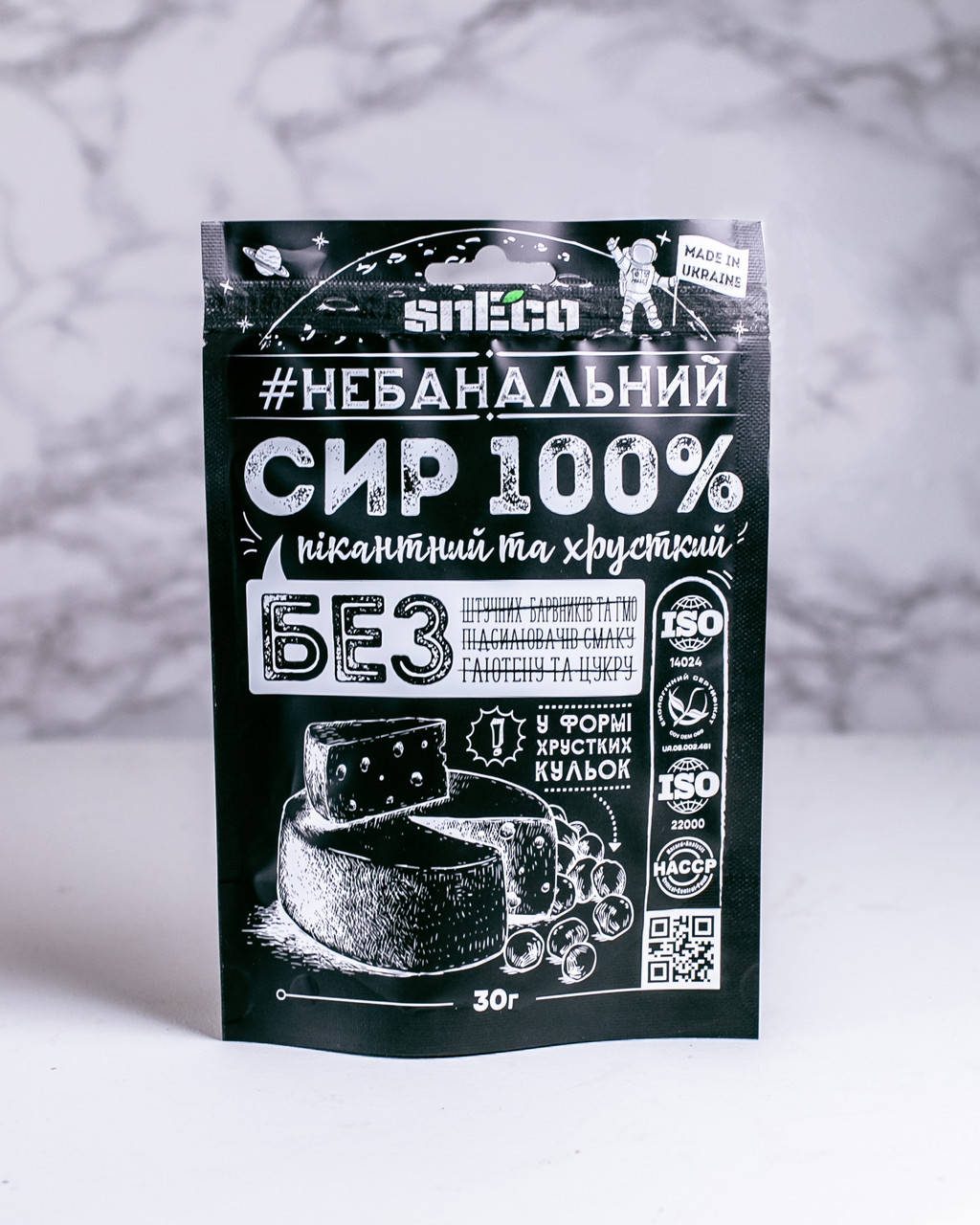 

Сыр сушеный хрустящий вспененный snEco "Классический", 30г