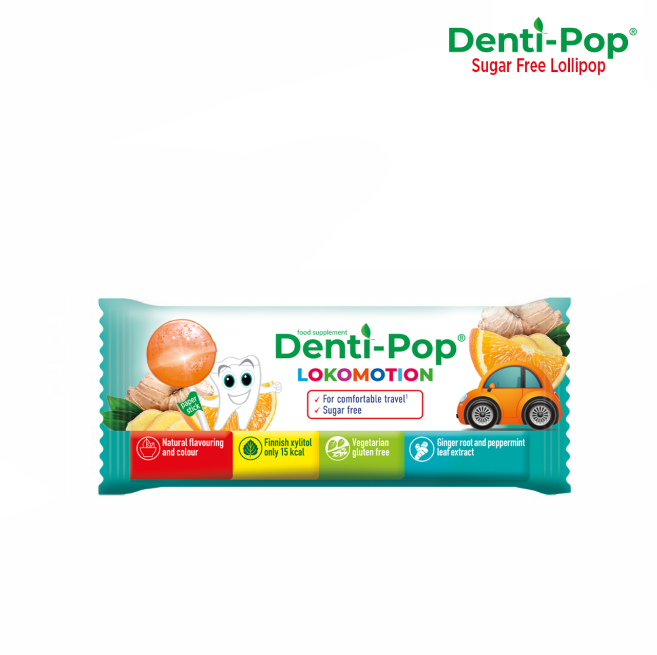 

Леденец Denti Pop Lokomotion от укачивания без сахара (апельсин и имбирь) 1 шт