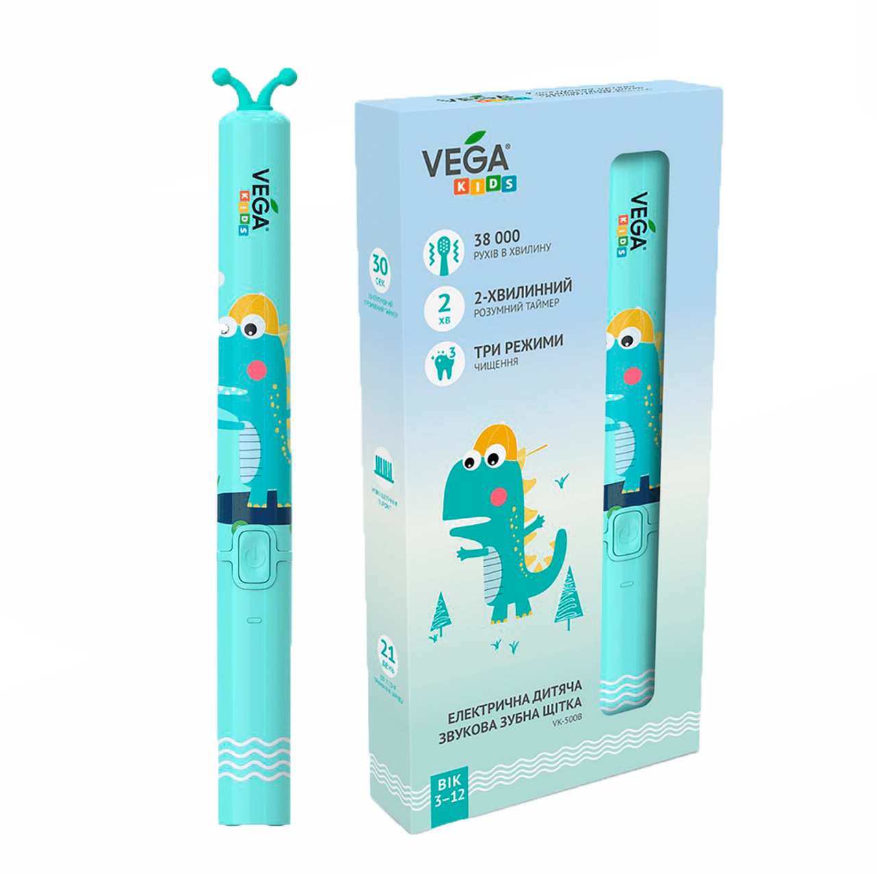 

Электрическая зубная щетка Vega Kids VK-500B бирюзовая