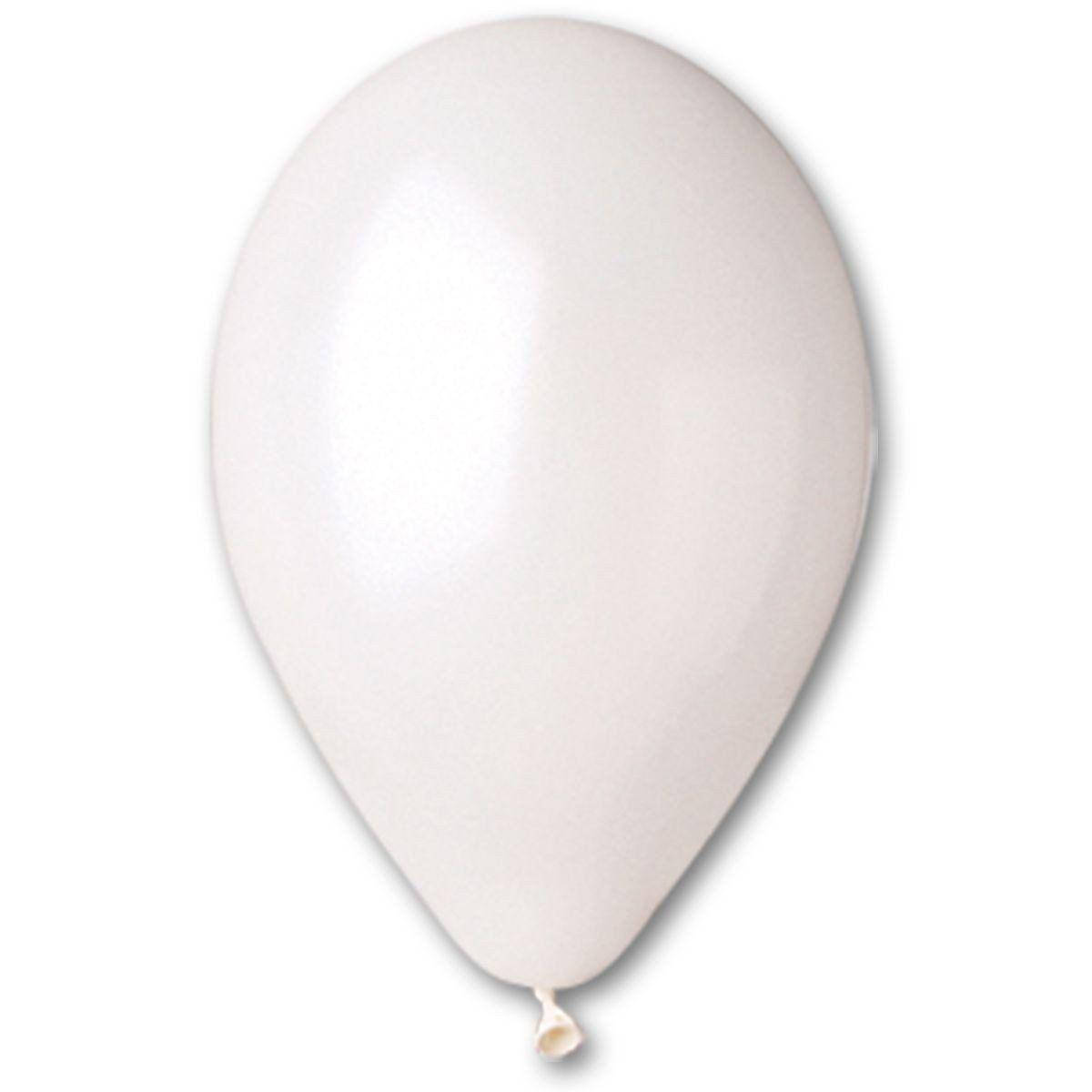 

Латексный шар 10"(26см) металлик белый (29) Gemar