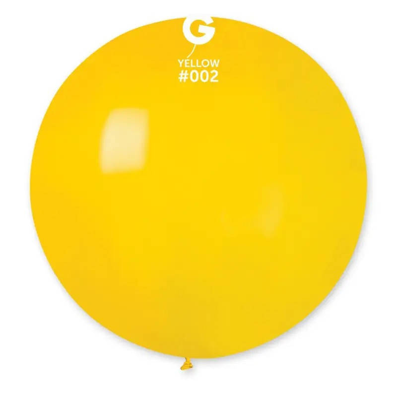 

Латексный воздушный шар 31’’ (80см) YELLOW (#002) GEMAR, Желтый