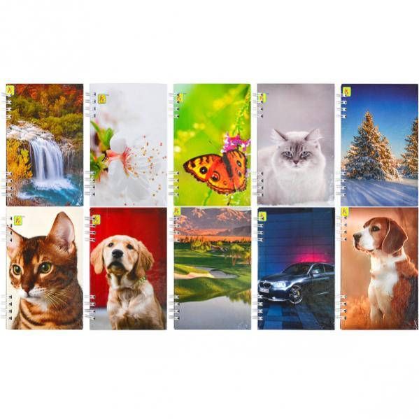 

Блокнот А-6 "Коленкор", 64 листов, спираль, твердый переплет