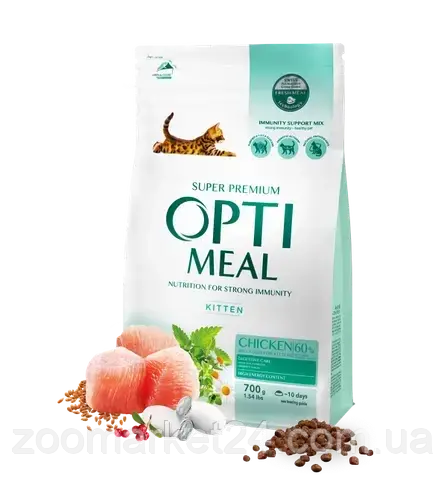 

Сухой корм OPTIMEAL для котят с курицей, 700 г