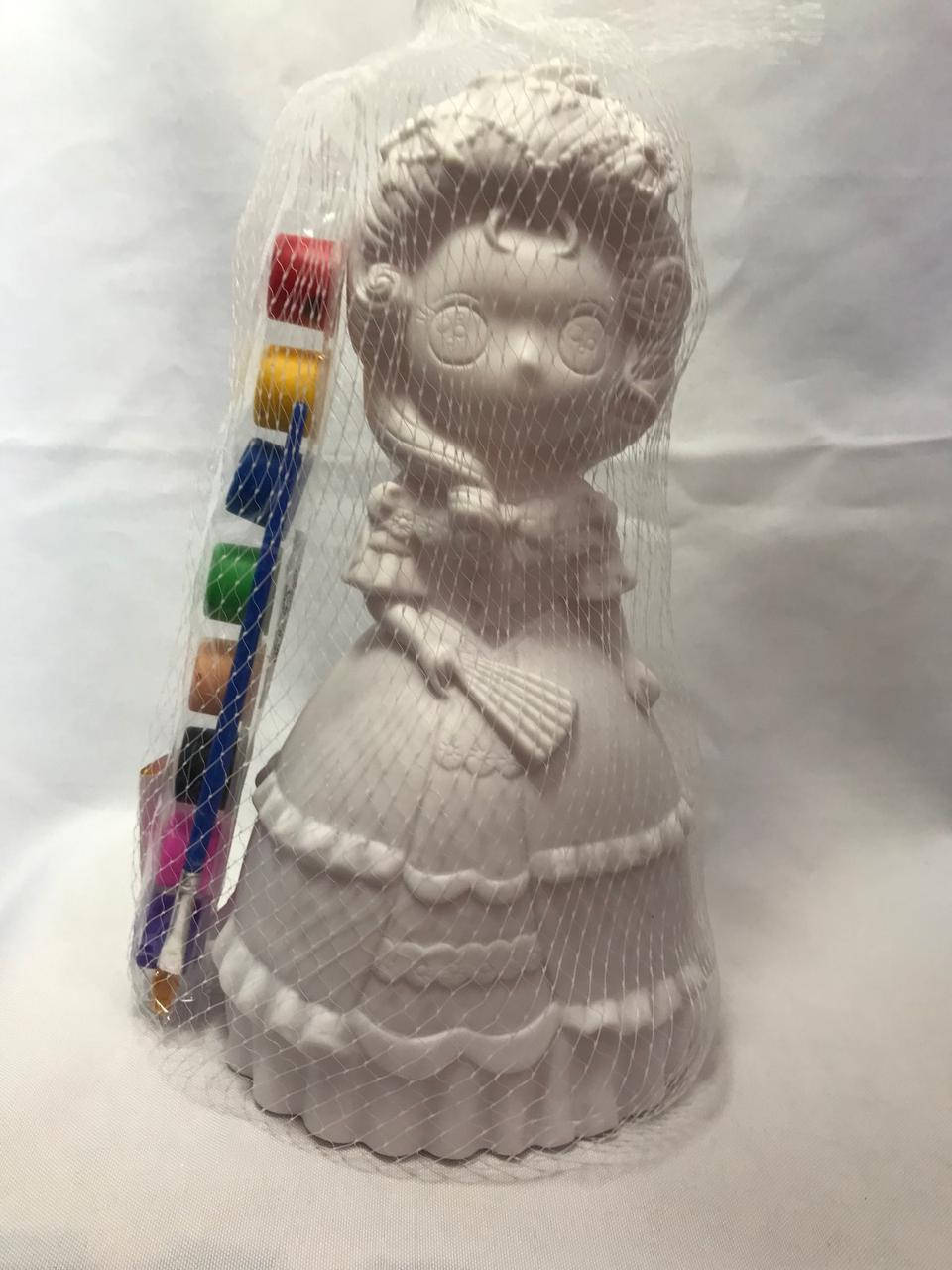 

Копилка-раскраска "Принцесса" 8шт.краска,кисть,22см. 896-1v2