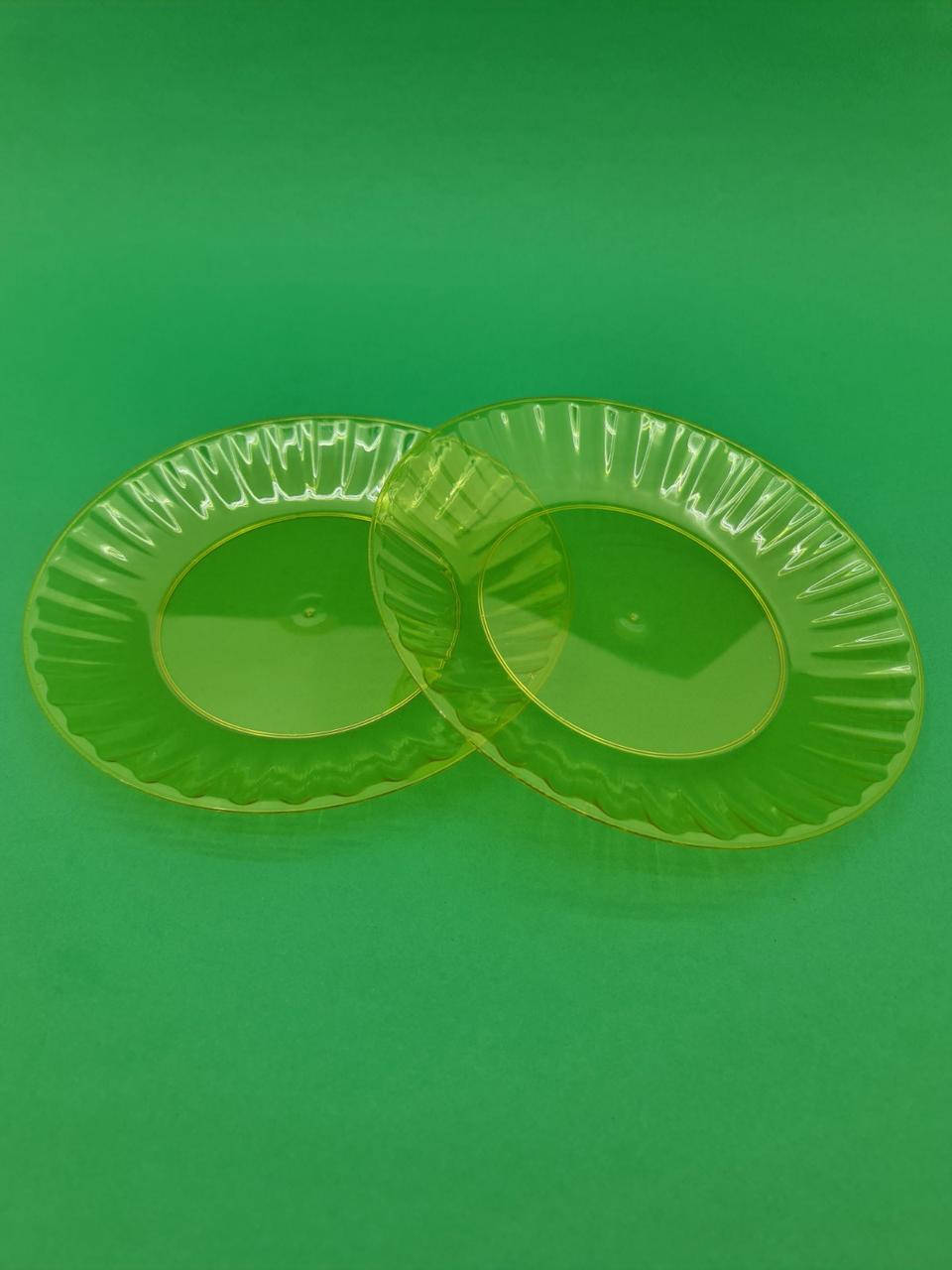 

Стекловидная тарелка пластиковая диаметр 205мм желтая (10 шт), Желтый