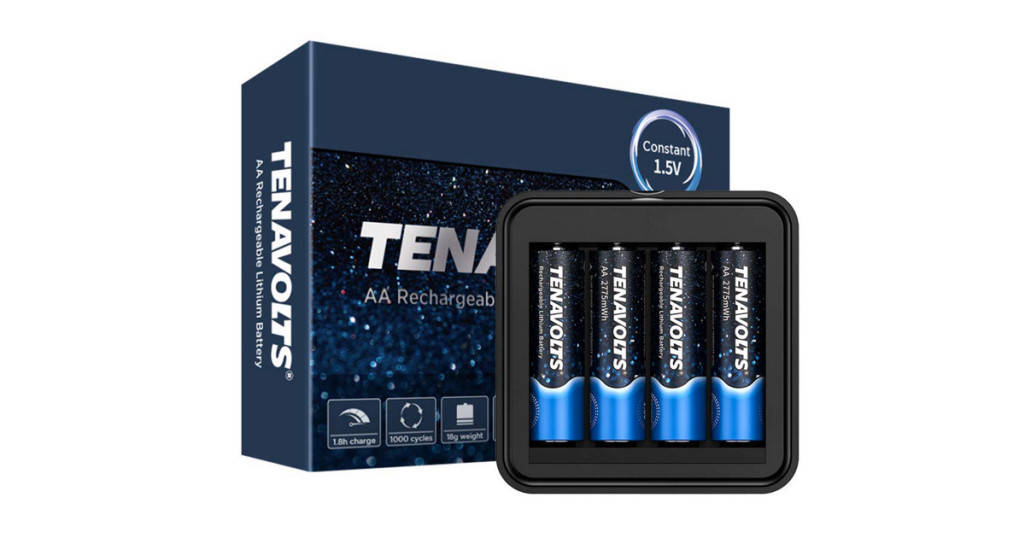 

Аккумуляторы Tenavolts AA 1.5V 2775 mWh 4шт с зарядным устройством