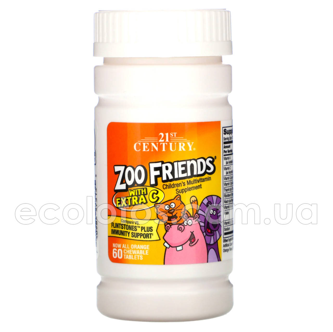 

Комплекс витаминов для детей Zoo Friends "21st Century" 60 жевательных таблеток