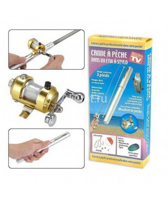 

Мини-удочка складная походная в виде ручки fishPen спиннинг карманный, good