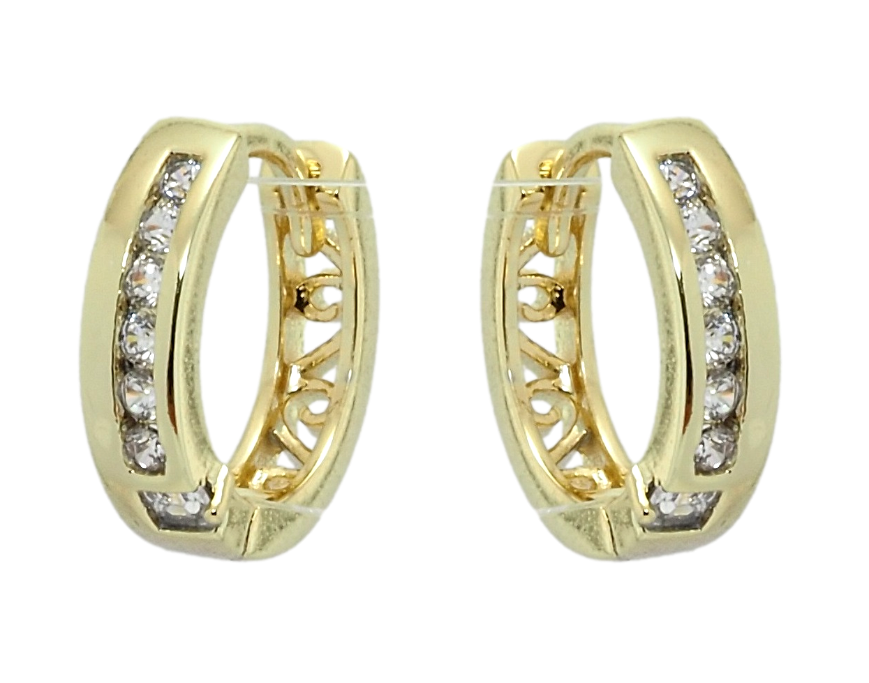 

Серьги Xuping Позолота 14K колечки "Дорожки с цирконием"