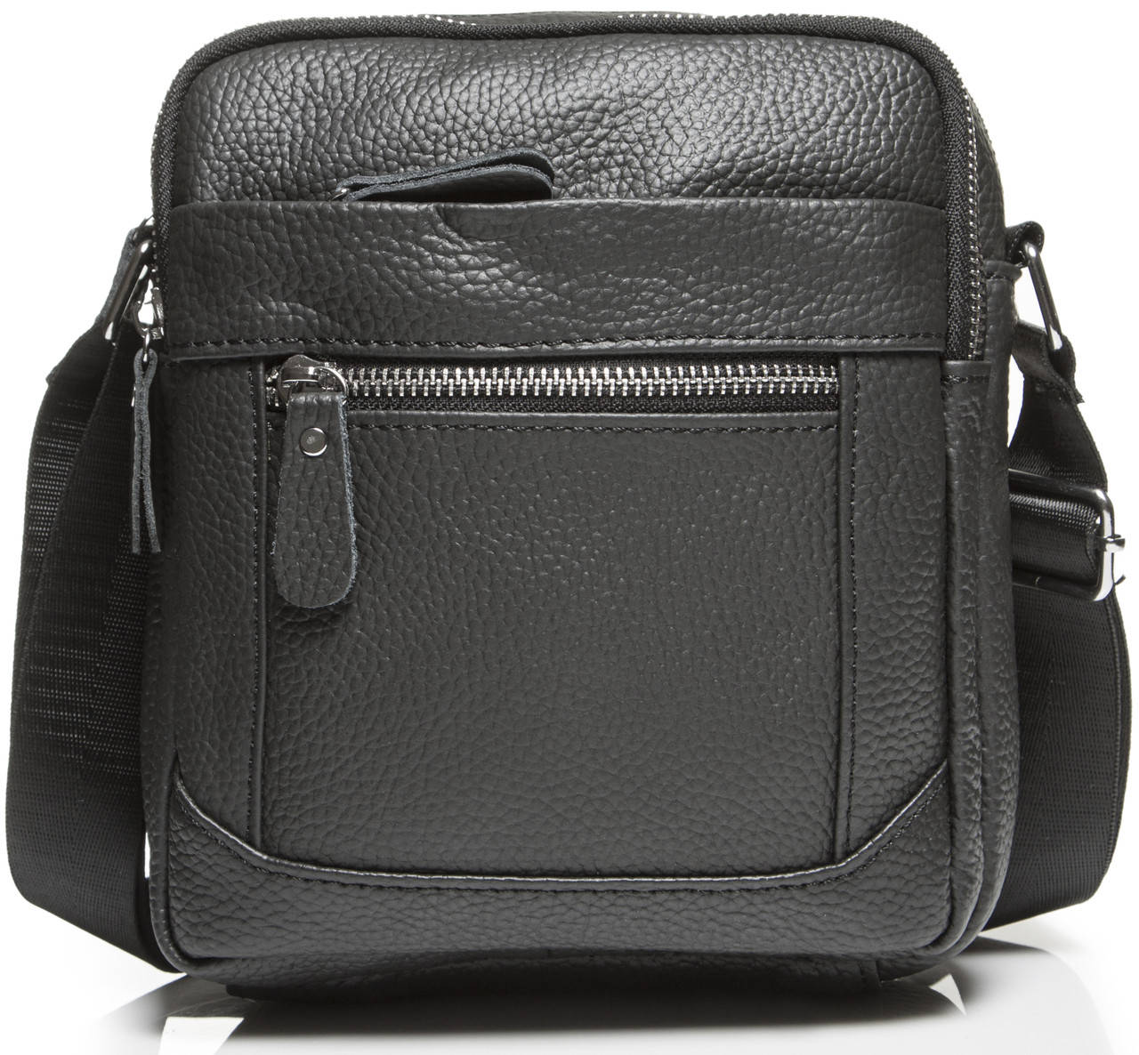 

Сумка мессенджер мужская кожаная через плечо Tiding Bag A25-1289A Черная, Черный