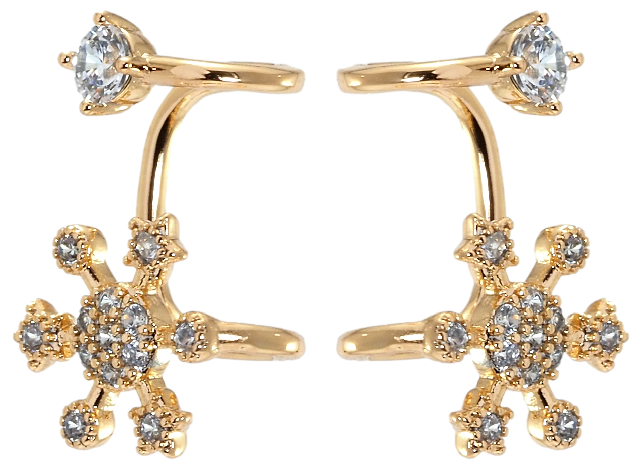 

Серьги Xuping Позолота 18K каффы "Цветок с цирконием"