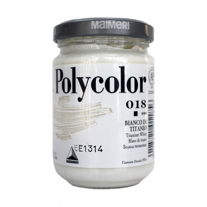 

Акриловая краска Polycolor 140 мл 018 белила титановые, Белый