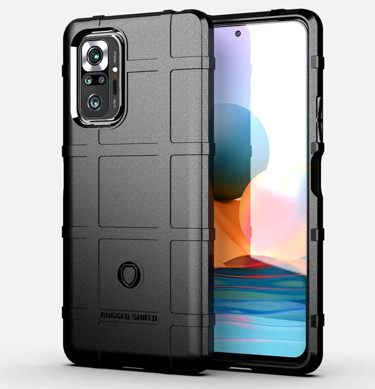 

Резиновый бронированный чехол Xiaomi Redmi Note 10 Pro Rugged Shield, Черный