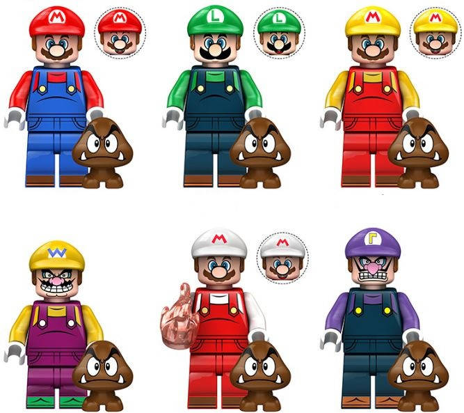 

Конструктор, фигурки, человечки Супер Марио, братья Марио для лего lego 6шт.