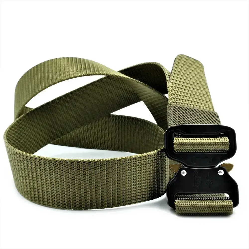 

Ремень тактический мужской оливковый хаки с металлической пряжкой 145 см