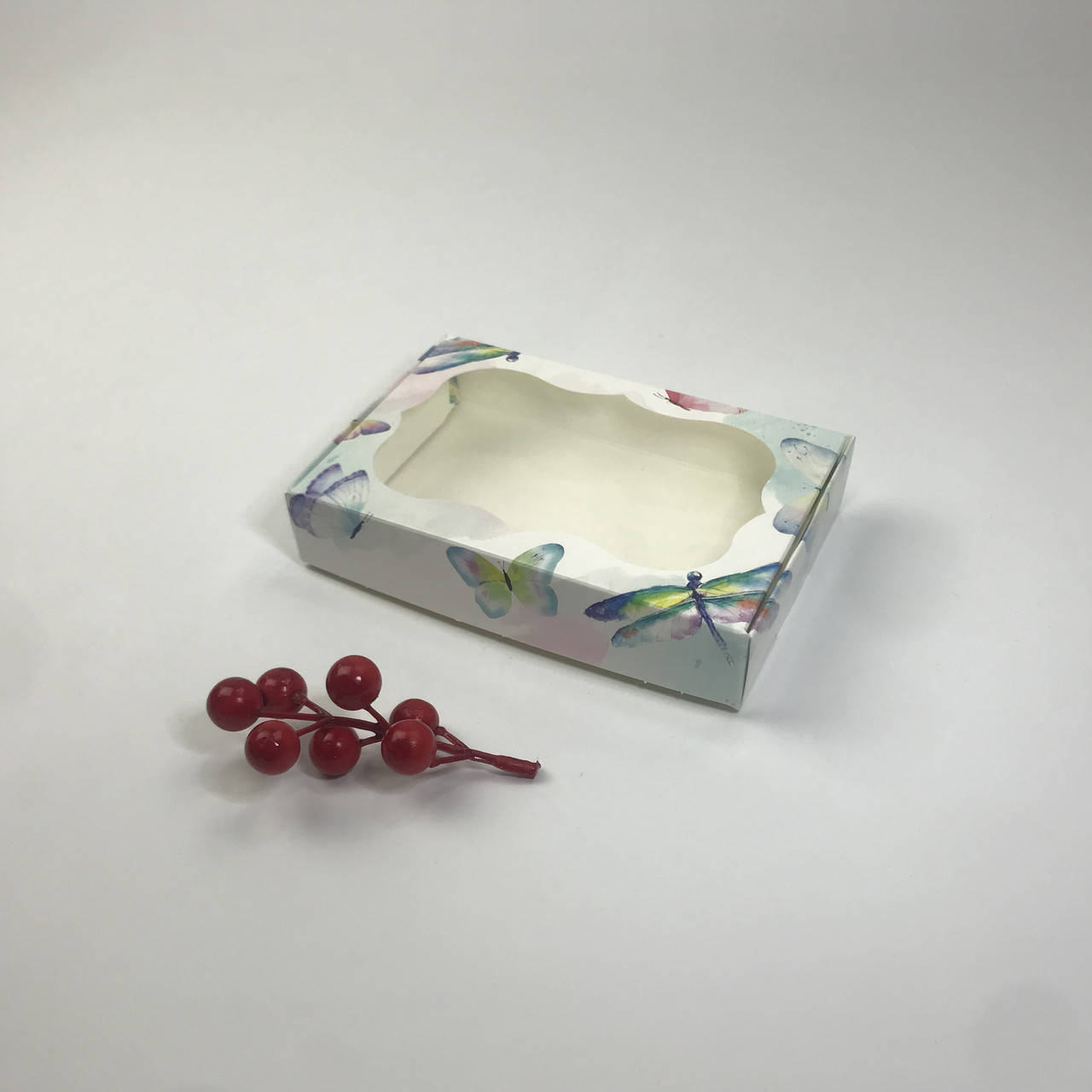 

Коробка для пряника, 150*100*30 мм, с окном, "Акварель", Голубой