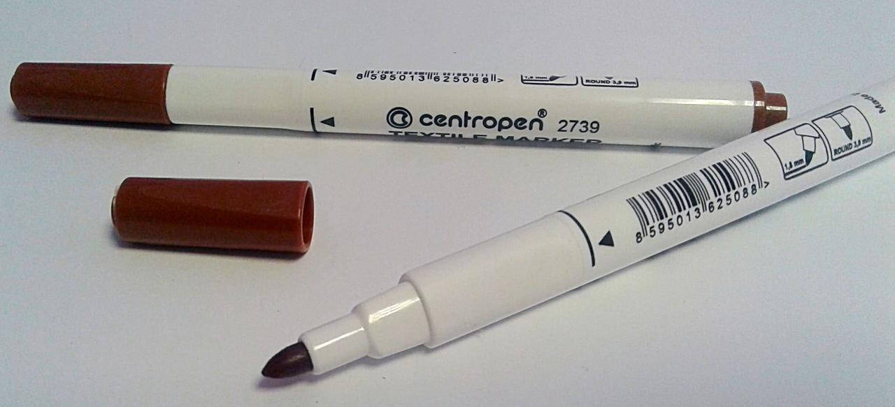 

Маркер Текстильный 2 мм Коричневый тонкий круглый 2739 24178Ф Centropen Чехия