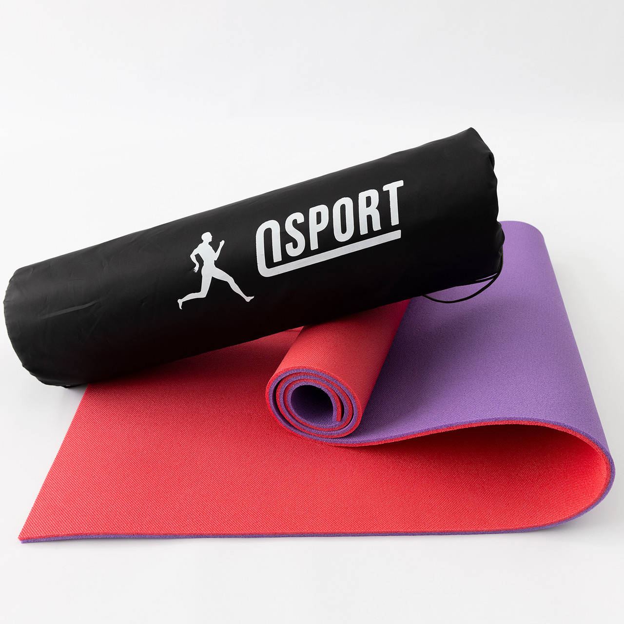 

Коврик для йоги, фитнеса и спорта (каремат спортивный) OSPORT Спорт 8мм + чехол (n-0008) Фиолетово-красный
