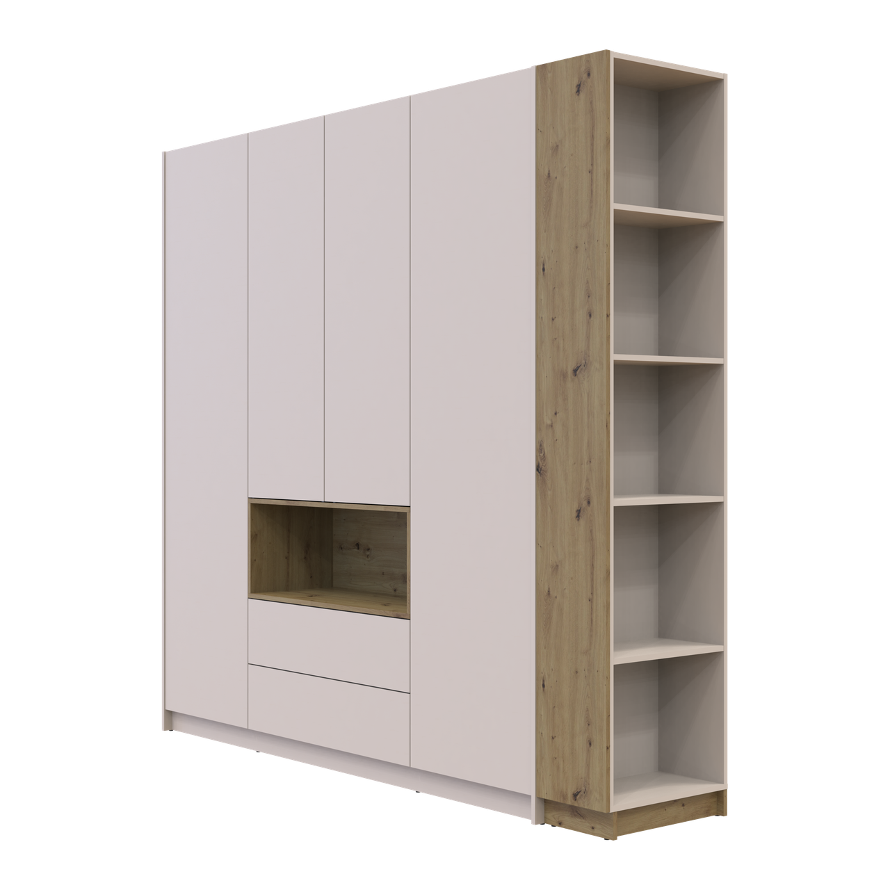 Шафа для одягу з нішею та етажеркою Doros Дейл Кашемір/Дуб Артізан 4 ДСП 234х52х220 (42005159) 4