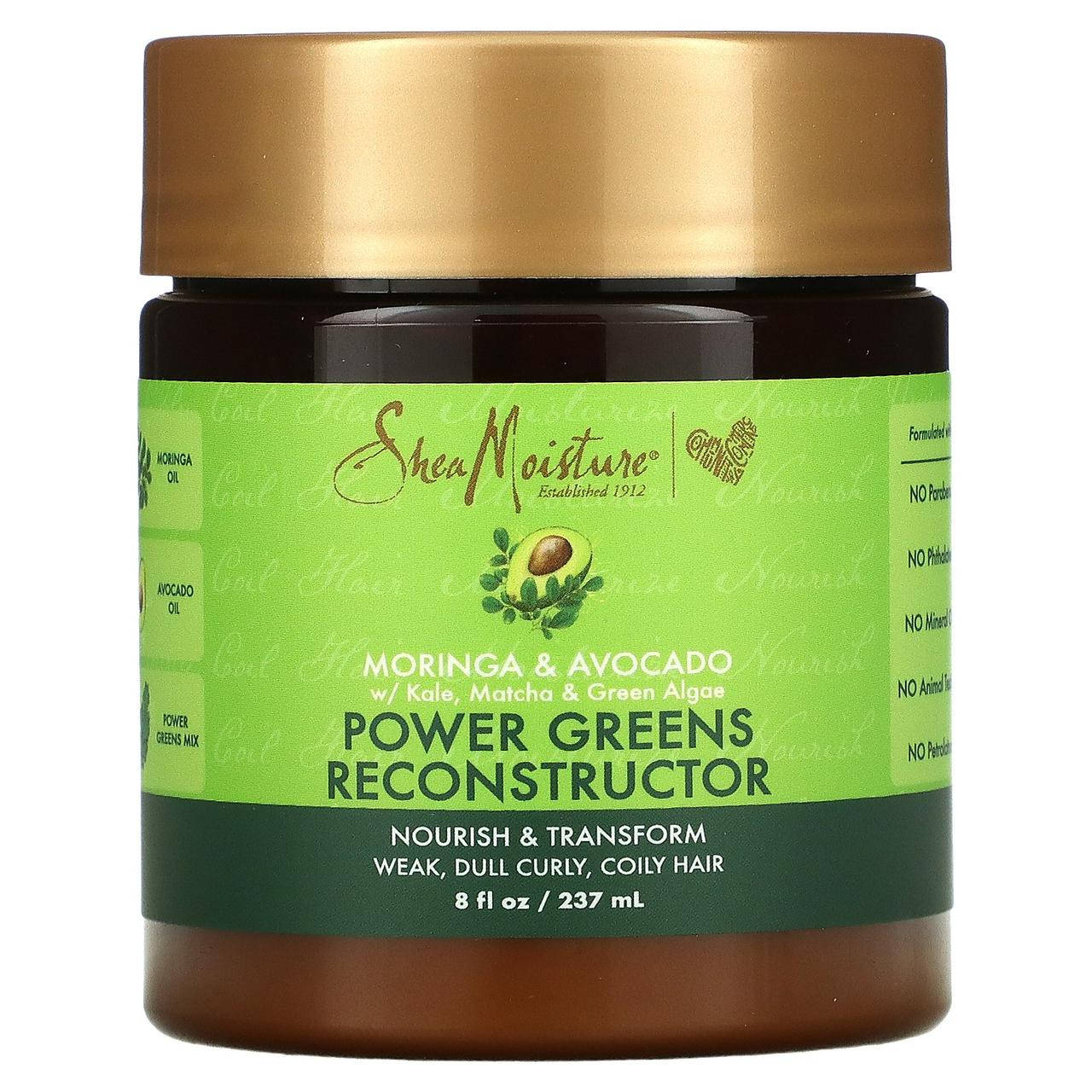 

SheaMoisture, Power Greens, реконструктор для волос, моринга и авокадо, 237 г (8 унций)