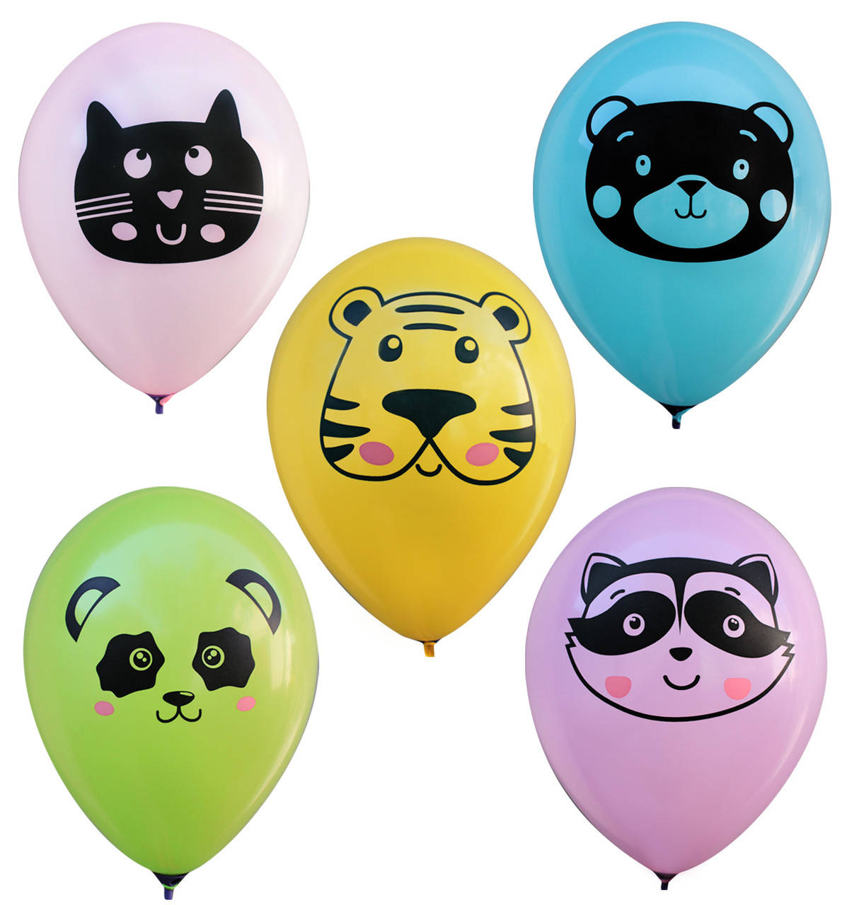 

Латексный шар 12"(30см) с рисунком "Сказочные зверята", Gemar, Разные цвета