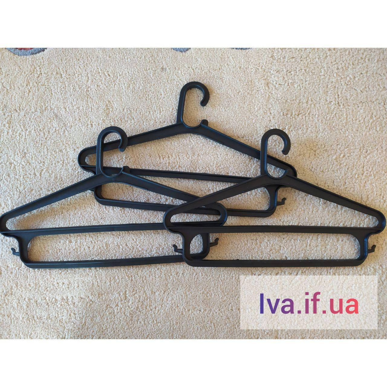 

Вішалка пластмасова з двійною перекладеною чорного кольору 43см( П5), Черный