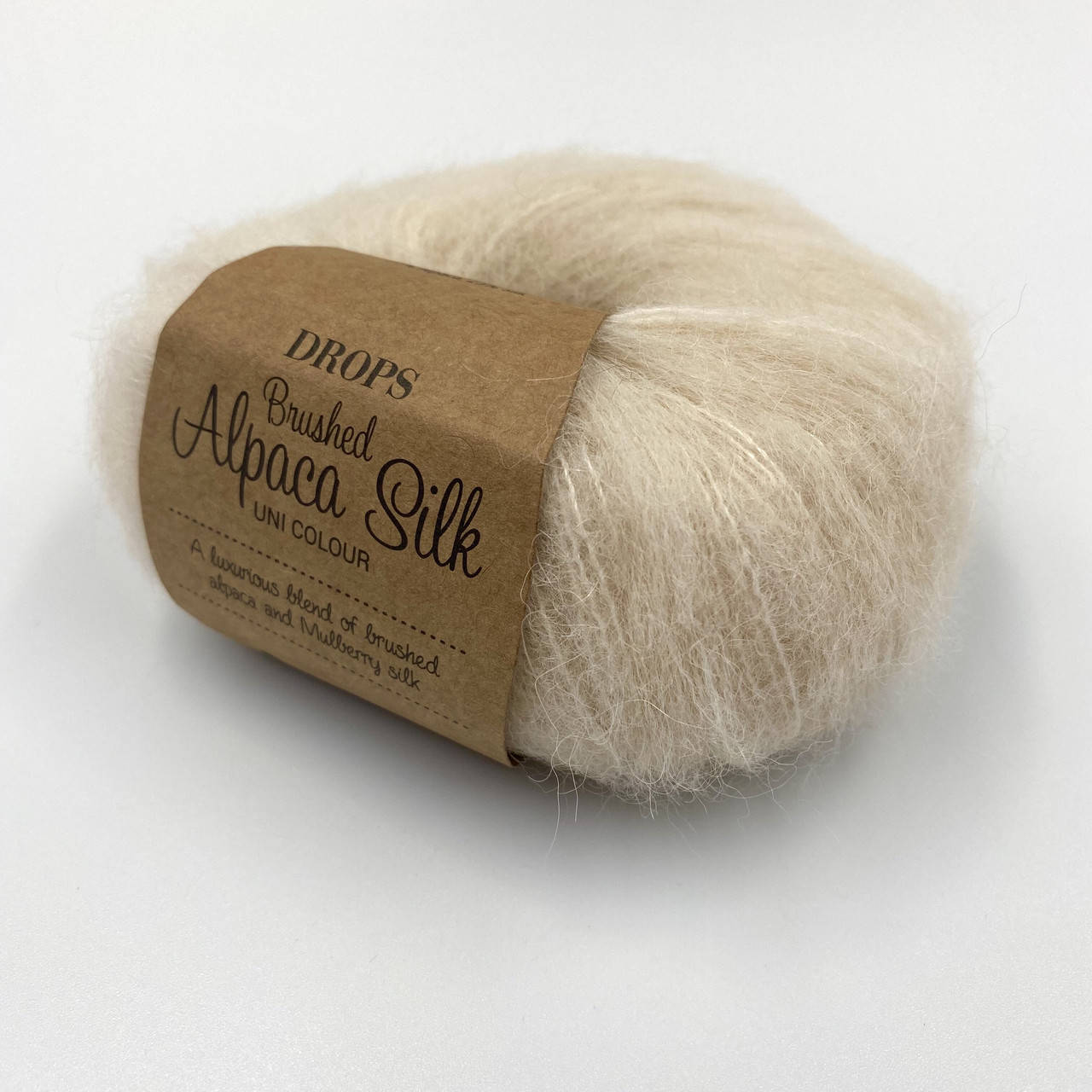 

Пряжа DROPS Brushed Alpaca Silk - 01 - белый с оттенком