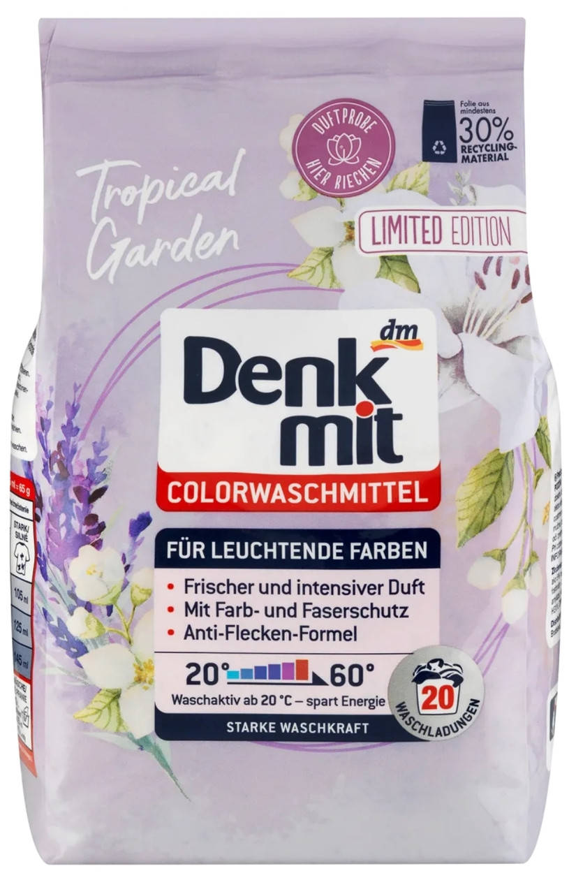 

Пральний порошок для кольорових речей - Denkmit Colorwaschmittel Tropical Garden. 20пр.