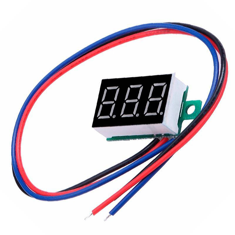 

Вольтметр цифровой DVM-36.3AS постоянного тока 0-100V (КРАСНЫЙ) три провода